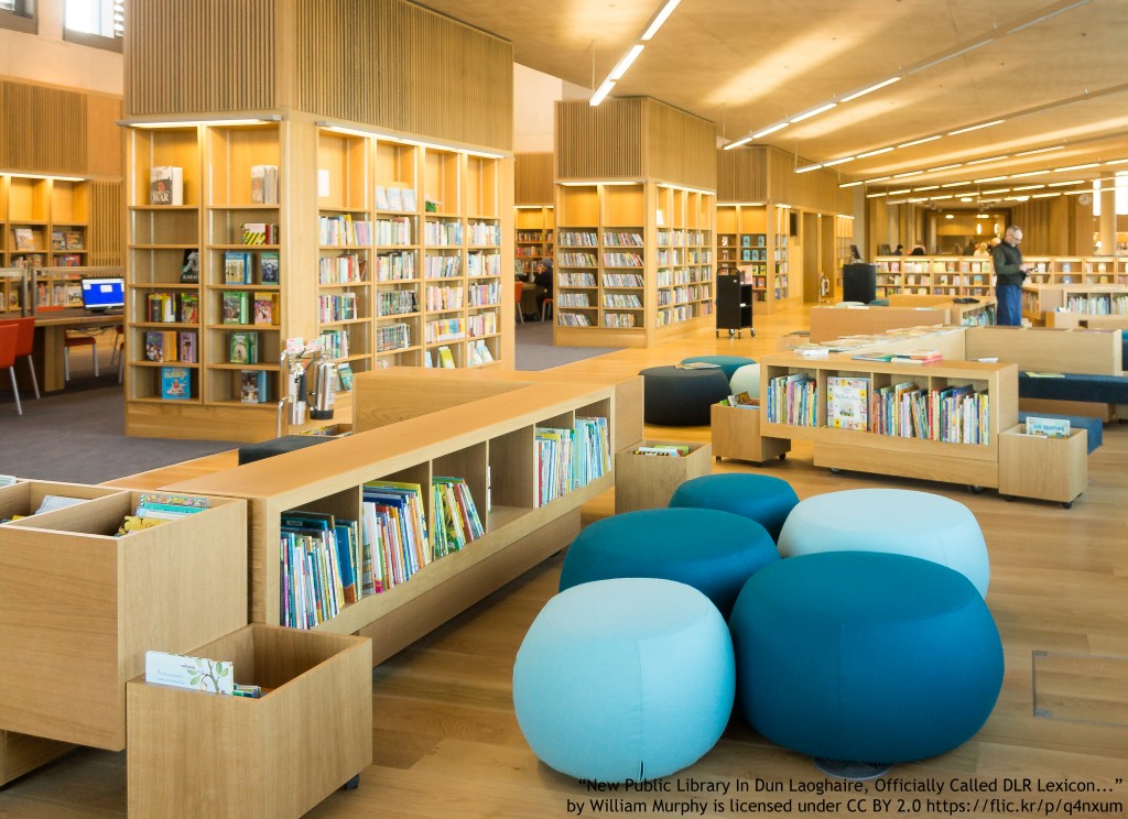 multicultural library with ethnically diverse books
